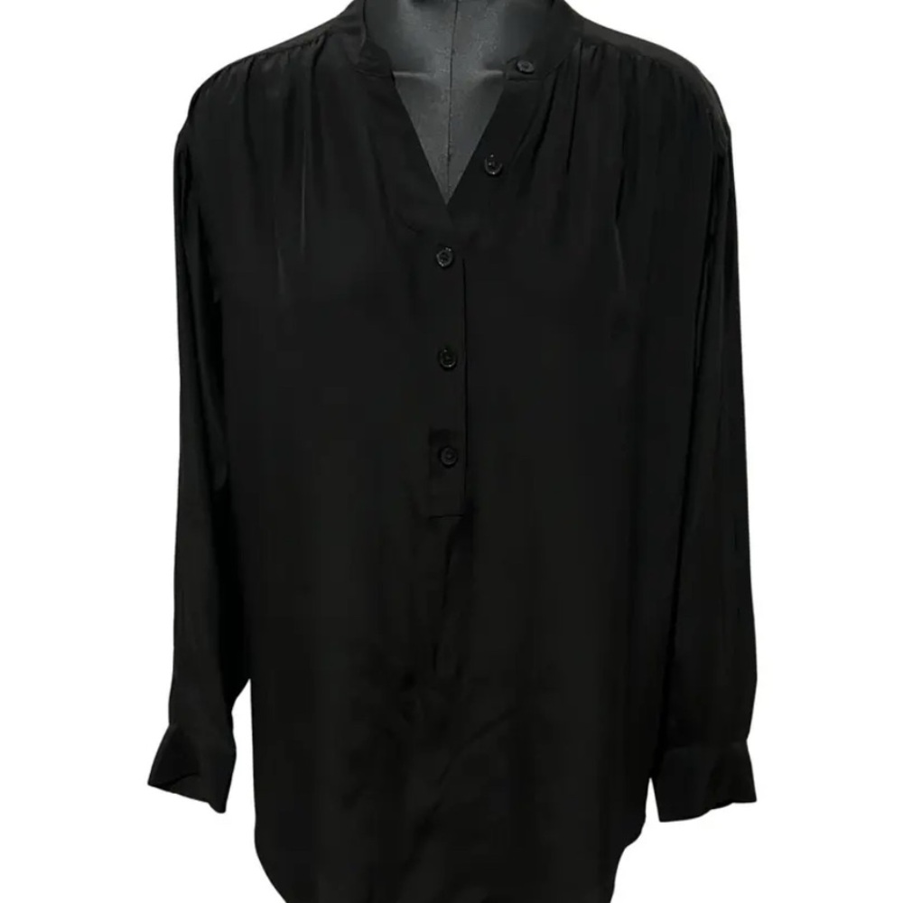J Brand black silk blouse